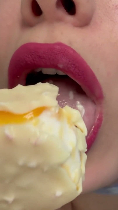 mouth and lips I eat and suck the ice cream | Clip 1