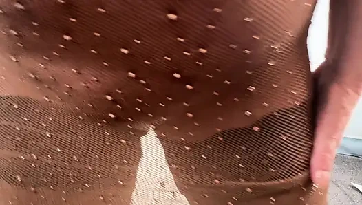 Mrs Mature Feet Strips for her Nylon Fans 387