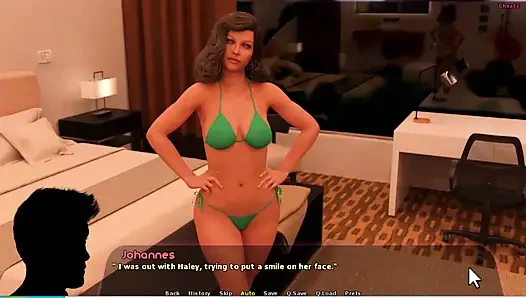 Haley hikayesi #14 - Adriana ve Haley yüzme havuzunda seksi bir an yaşadı... Johannes, Adriana'ya siktirdi.