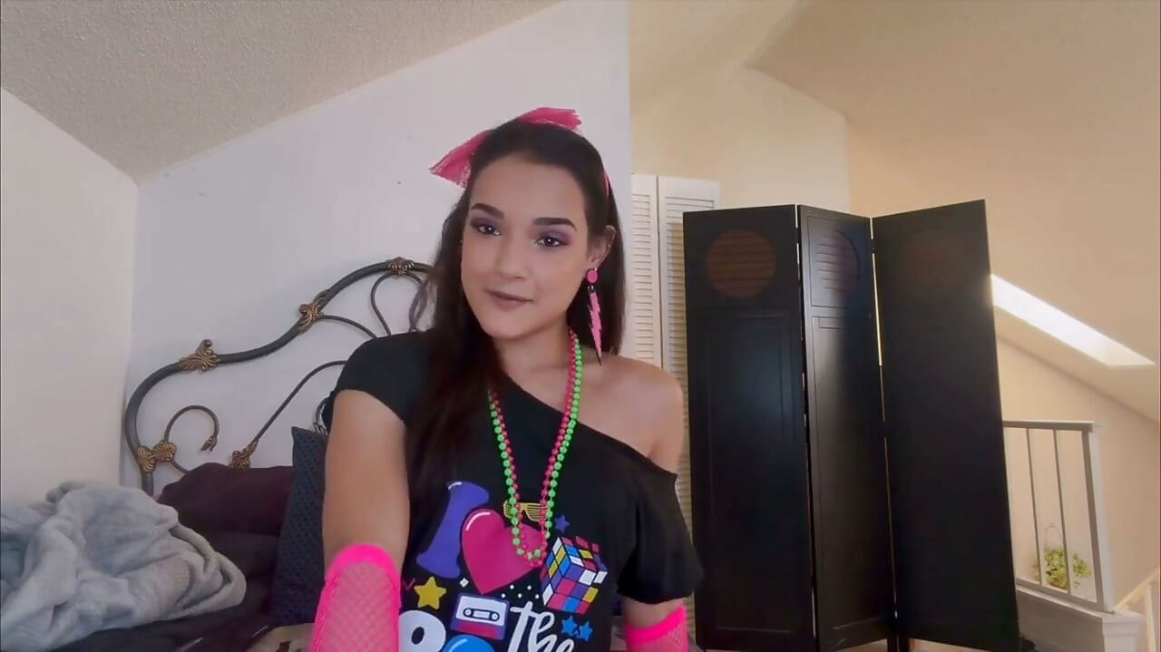 Zara's Sultry '80s Jerk off Instruction - POV Neon Seduction Awaits!