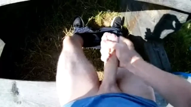 Cumshot in Public