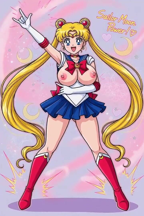セーラームーンがきつくハゲたお尻を揺らす