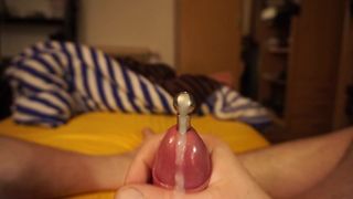 Cum through a penis plug 6.3.16