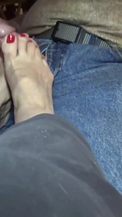 Powerful moment from "stepaunt Ann Gives A Must See Foot Job Sexiest Feet On the Web"