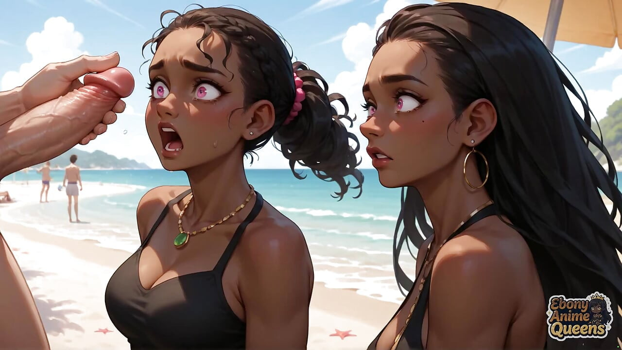 This Muddy Ebony Stunner Gives a Beautiful Blowage on the Beach. She's Super-naughty and Prepared for Some Super-steamy