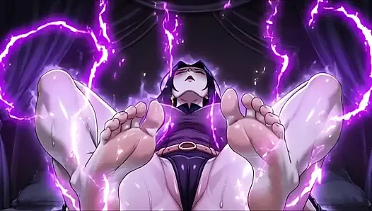 Ворон из юных титанов выказывает массивные сиськи и огромную задницу в очень бурных эротических волшебных сценах