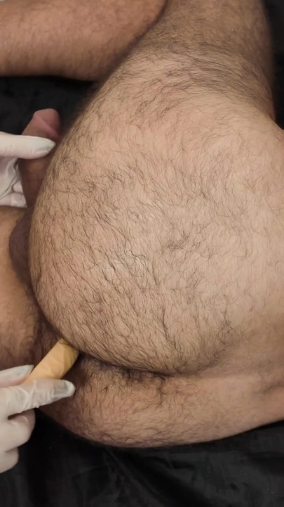 I am giving him rough asshole prostate massage til he cums hard | Clip 1