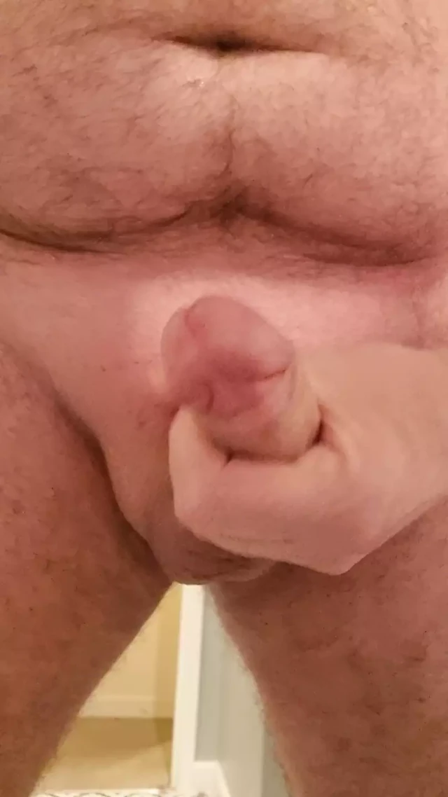 Fresh shaved cock wank Pt 3