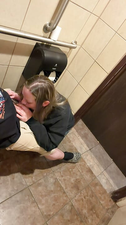 Wife Almost Caught Sneaking in to Restroom to Get Fucked