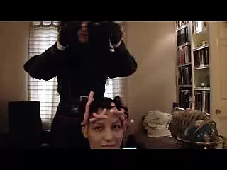 Female Masked Rubber Doll Locked in Chastity