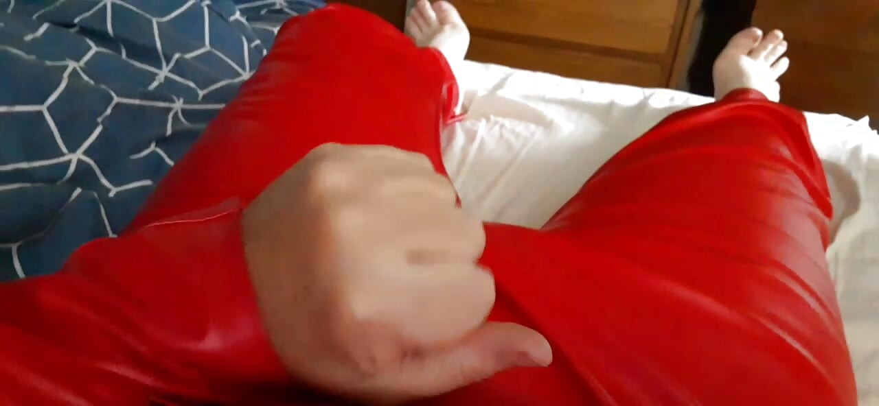 Cum on Roommate's cosplay leather costume