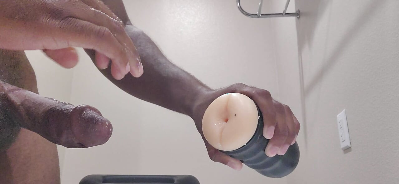 Fucking my sex toy, thinking about cumming in someone's ass