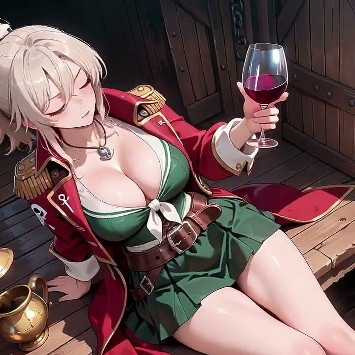 Blonde Goddess Lounging in Sun-drenched Ship Quarters, Hip-checking and Skirt-lifting for Pure Heat