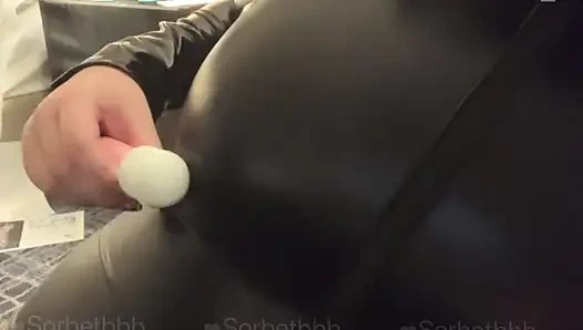 Asian Latex Masturbation and playing big boob