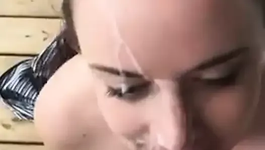 Cum On Her Face and Big Tits