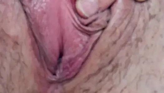 Look at mommy's hairy pussy open, honey.