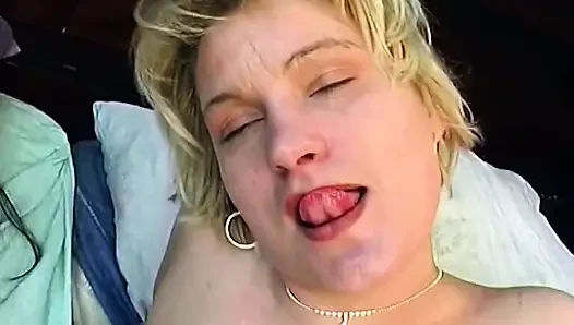 Blonde Spreads Wet Pussy While Brunette Joins Hardcore Play