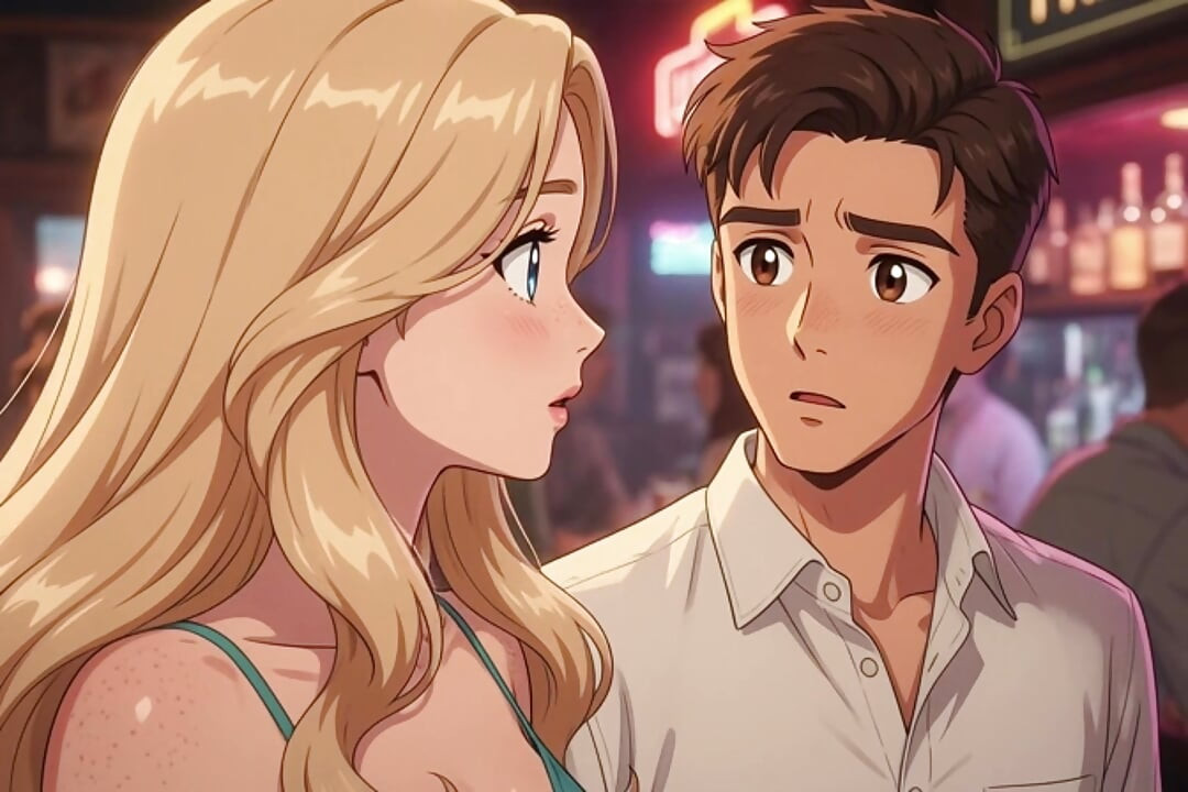 私は夫に、その短いドレスはバーには良くないアイデアだと伝えました(AI生成です)