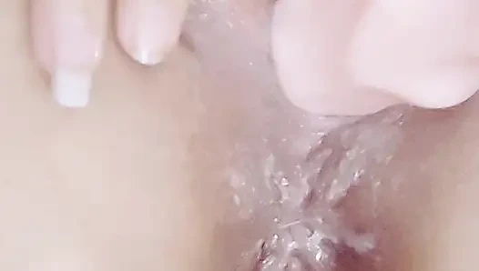 Playing alone with my, it fills me all up to the end