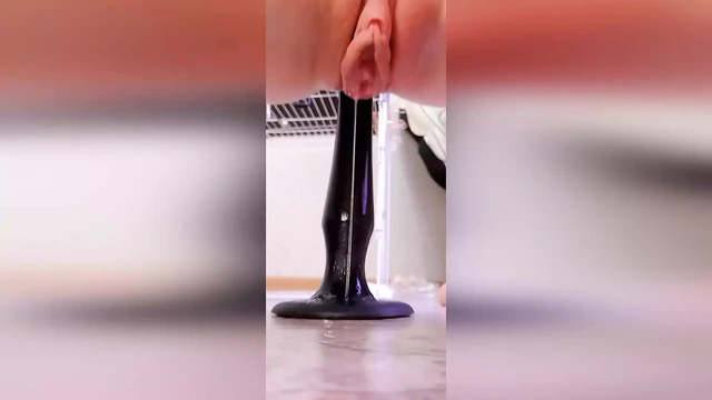 dripping pussy from  huge anal toy