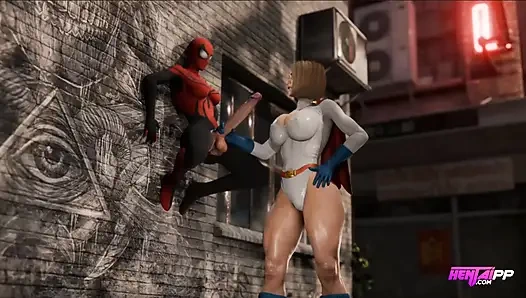 Güçlü kız domalıyor, örümcek adam arkada - çağlar için bir geçit