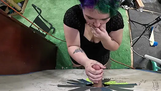 goth teen visits glory hole sucks him dry