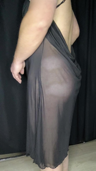 My beautiful ass in a transparent chemise