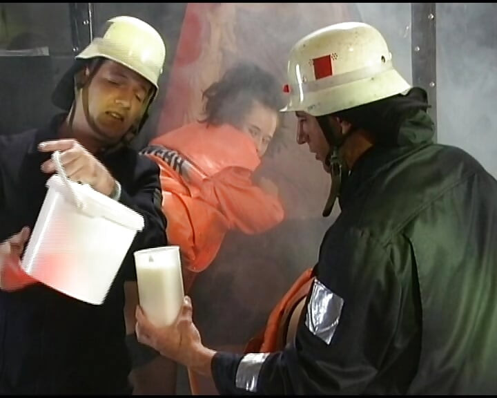 Slutty German firefighters sluts sharing dicks in the station
