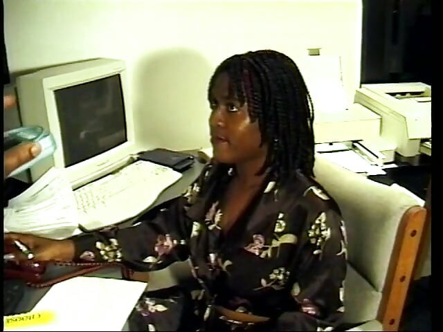 Black couple takes a break for hardcore fucking in the office
