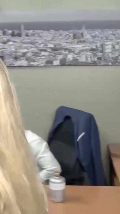 OldNanny - Glasses-Wearing MILF In Stockings Gets Pounded Hard On Office Desk | Clip 1