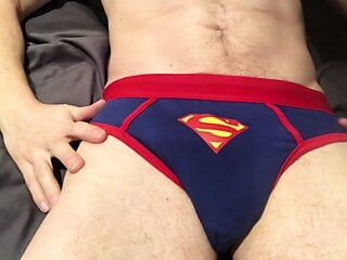 Saya superman awak, mengusap zakar sengit, pancut dengan saya