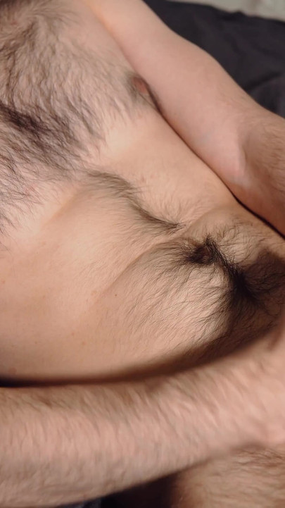 Spectacular moment from "Handsome man jerks off at night and stains his body with his own sperm"