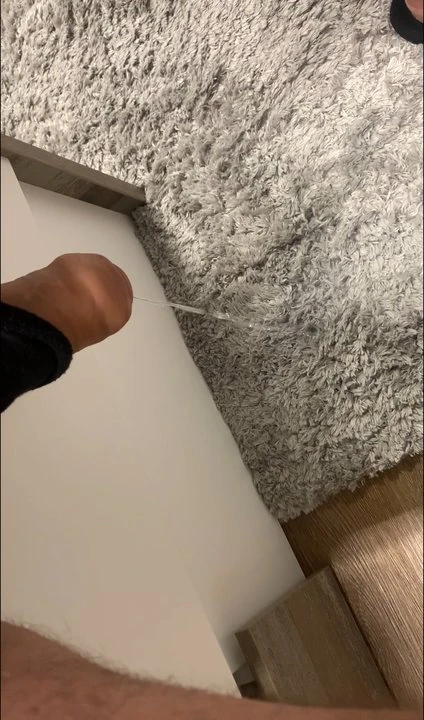 XXL Cock piss in furniture store on the floor