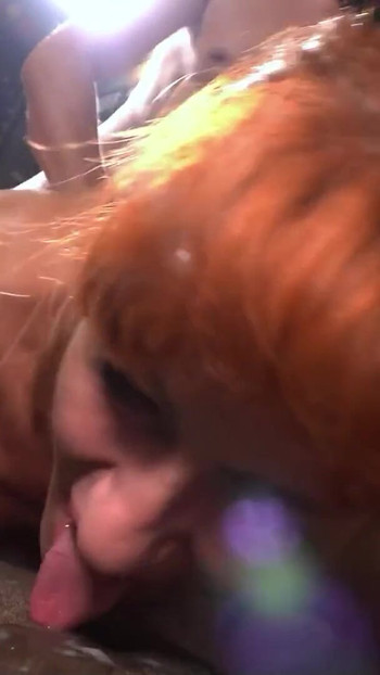 Emotional moment from "German Skinny Mature Spermarie get Pussy Bukkake and Creampie at Final User Gangbang"
