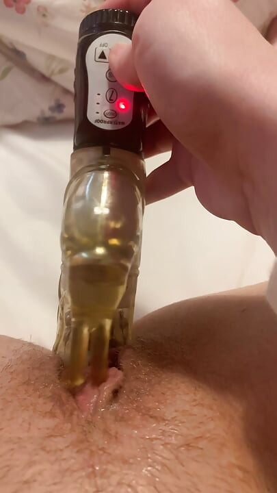 MILF cums hard and moans loud on her toy