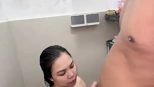Filipina loves cum swallow while having public comport room!