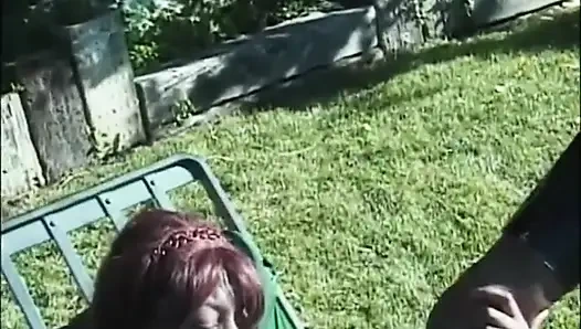 Big boobs black lesbians pussy licking fingering in the garden