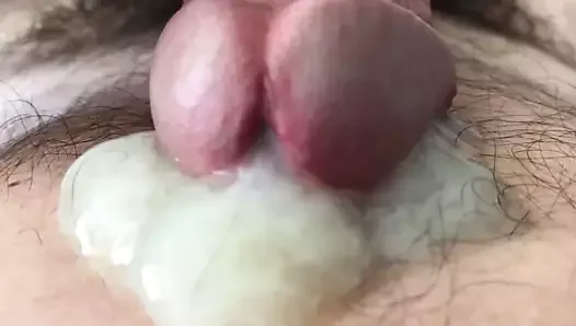 Close up cum from hairy cock