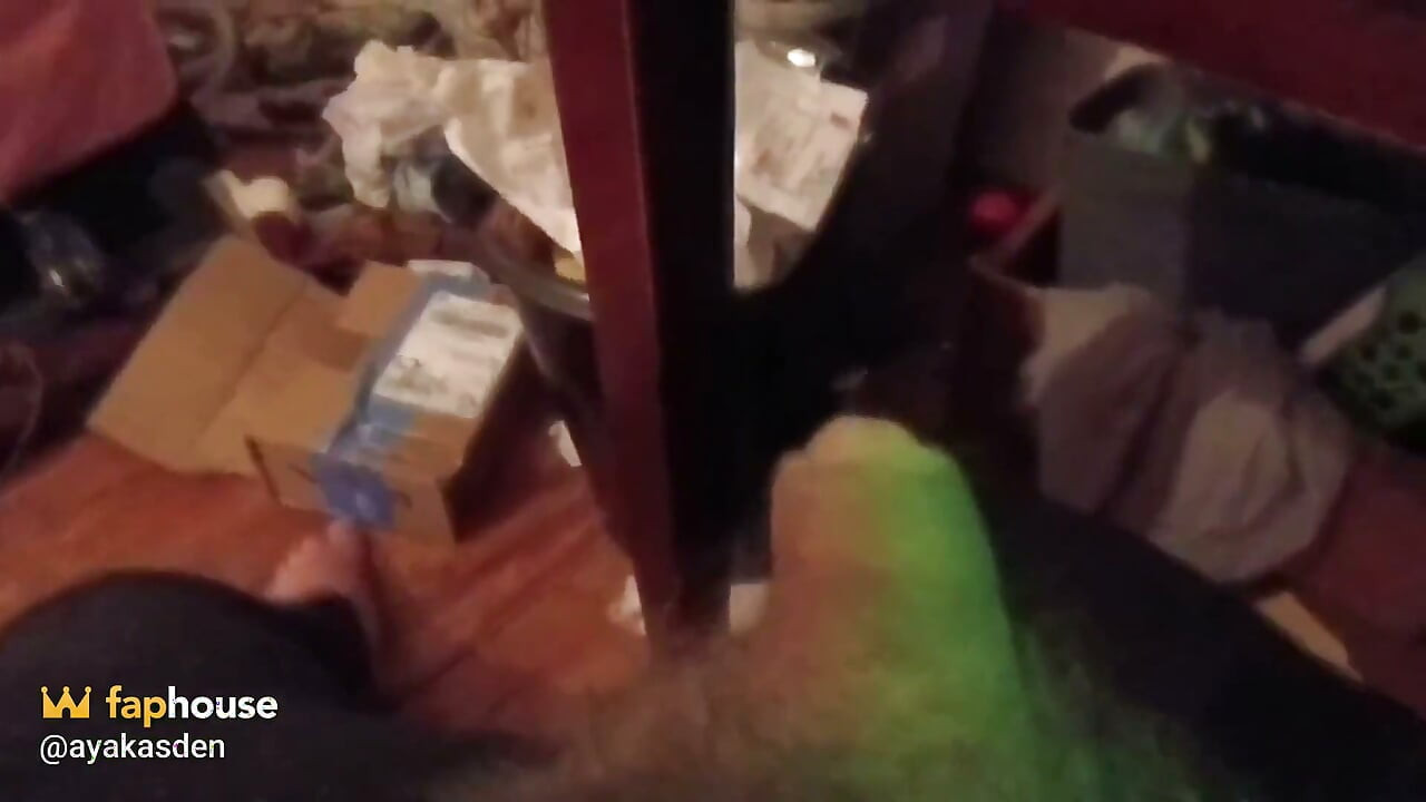 Cumming with a Green Glowing Light