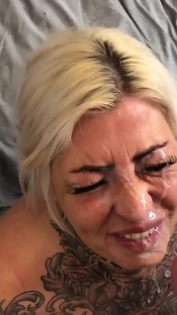 Powerful moment from "Homemade Milf Blowjob, facefuck and facial"