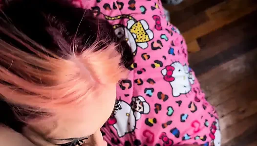 Skinny Goth Roommate Get Face Fucked, Bent Over, & Facialed