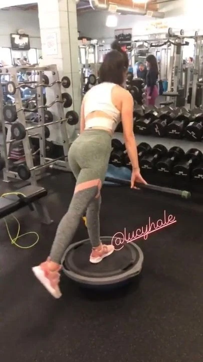 Lucy Hale working out