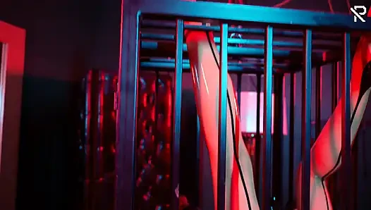 Slavegirl Masturbates in Hanging Cage