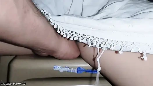 I found my step sister outside sitting without panty.