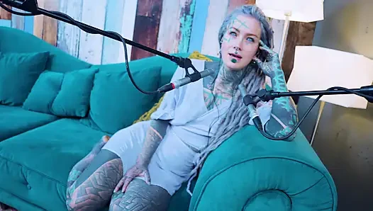 I talk about K - Kindness - ASMR podcast SFW talking goth skinny girl dreadlocks tattoo model inked girl