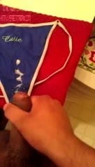 cum on blue bbw thong