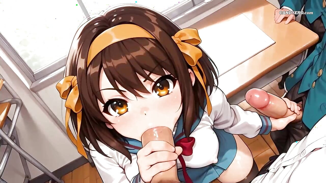 รุมเย็ดพร้อมเย็ดสองรูในห้องเรียนของโรงเรียน ( AI สร้าง )