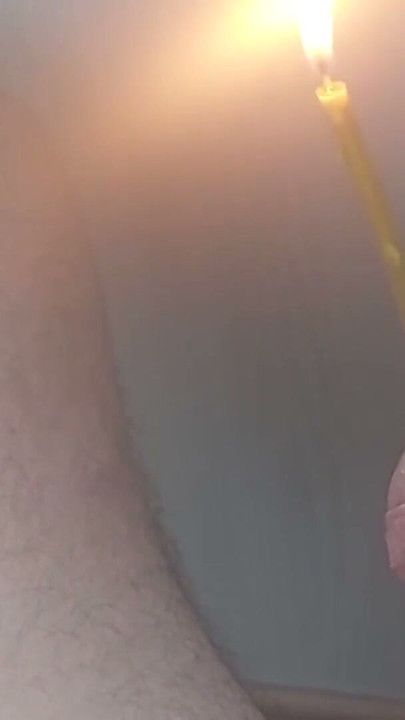 Cock wax play with candle inside urethra | Clip 2
