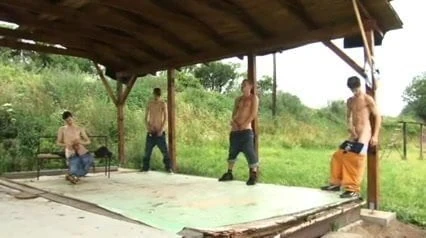 Eastern twinks group jerking off