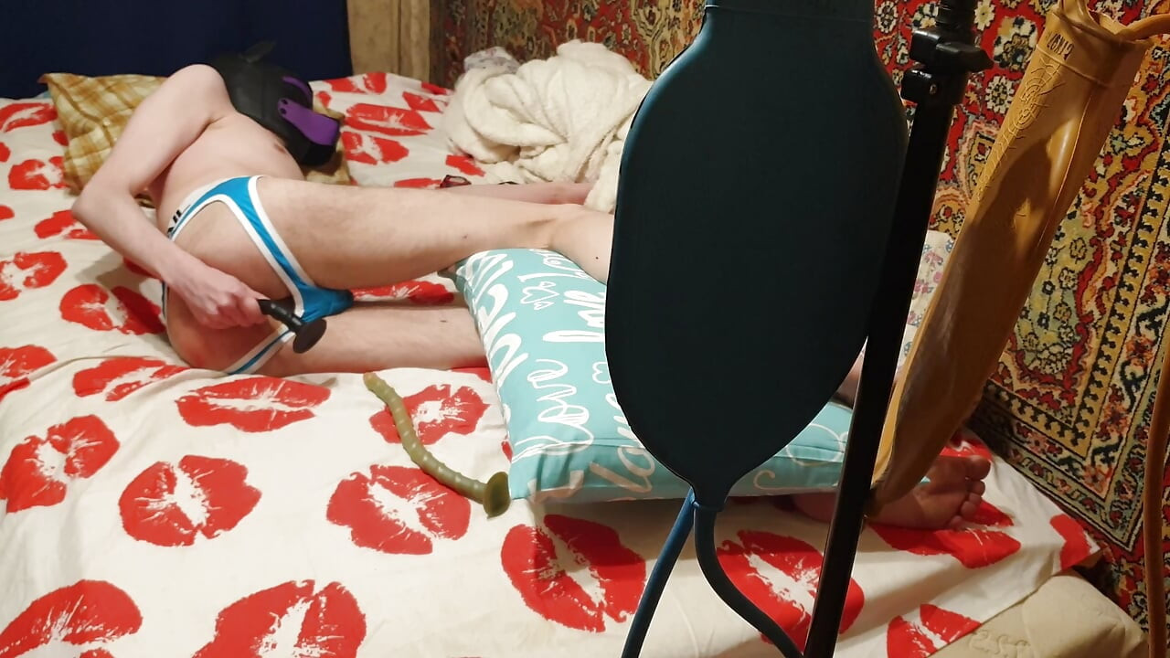 Sasha Earth russian slave anal very long deep dildo amateur homemade